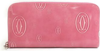 Cartier Pink Leather Long Wallet (Bi-Fold) (Pre-Owned)