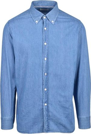 Tintoria Mattei Heren, Overhemden, Blauw, Maat: 3XL Denim
