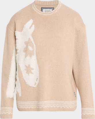 Scotch & Soda Men & apos;s Jacquard Loose Pullover Sweater