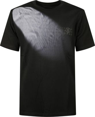 Maison Margiela Black Spray Painting Cotton T-Shirt