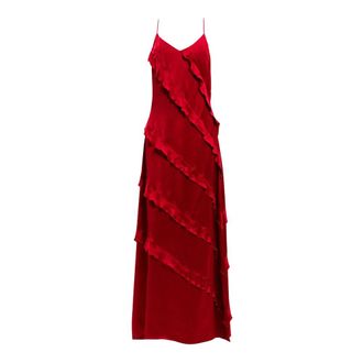 Twinset Elegante Zwarte Jurk voor Vrouwen - Dames - Maxi kleedjes - Rood - 2XL - Kleedjes