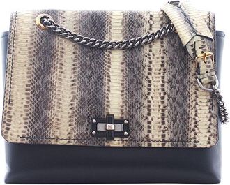 Lanvin Leather & Snakeskin Happy Shoulder Bag