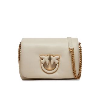 Pinko Love Birds Click Tas Wit - Dames - Schoudertassen - Wit - ONE Size - Leer - Tassen