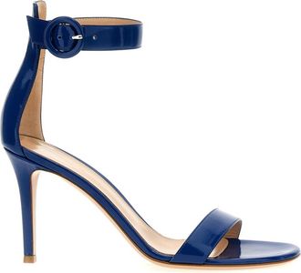 Gianvito Rossi Dark Blue Ankle Strap Heels