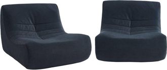 Sweeek Sof&aacute; modular de terciopelo, 2 plazas, azul oscuro