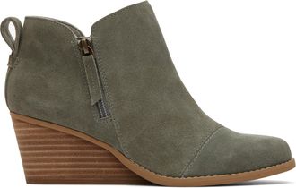 Toms Goldie Vetiver Suede Wedge Boot