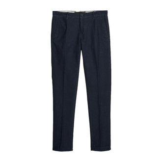 Incotex Slim-fit Trousers, male, Blue, W34, Blue Houndstooth Slim Cotton Trousers
