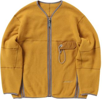 And Wander zip nylon-pocket fleece jacket - men - Polyester/Wool - M - Yellow