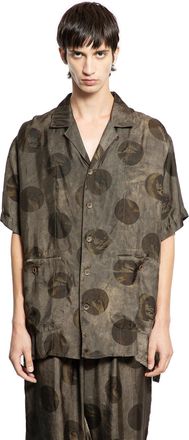 Uma Wang Graphic Polkadot Jacquard Short Sleeve Shirt