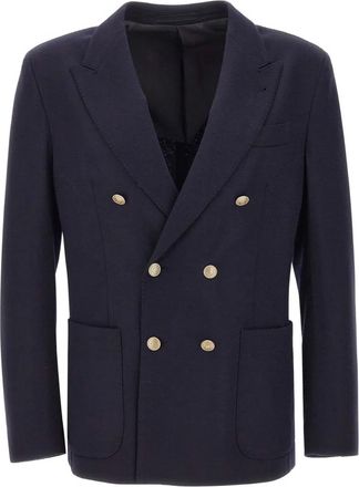 Eleventy Blazer doppiopetto in lana - Blu