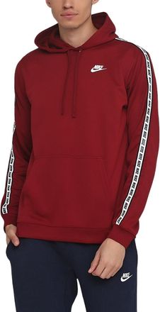 Nike getapete mouwen rode hoodie