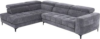 Vente-Unique Sof&aacute; rinconera izquierda relax el&eacute;ctrico con asiento deslizante de tela antracita MONISO