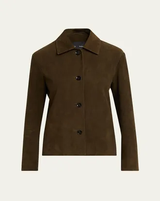 Proenza Schouler Irine Single-Breasted Suede Jacket
