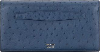 Prada Clutch Tas - Dames - Clutches - Blauw - ONE Size - Leer - Tassen