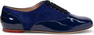 Hogan Laced Shoes, female, Blue, 4 1/2 UK, Patent Heart Detail Oxford Shoes