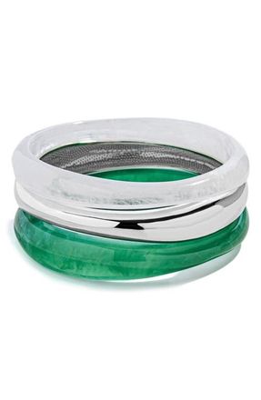 BaubleBar Raven Set of 3 Bangle Bracelets in Silver at Nordstrom