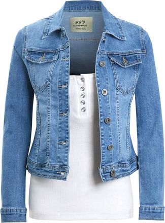 SS7 Womens Premium Stretch Denim Jacket (10, Blue Denim)