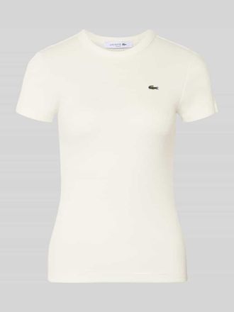 Lacoste Sport Slim Fit T-Shirt aus reiner Baumwolle in Offwhite, Gr&ouml;&szlig;e 34