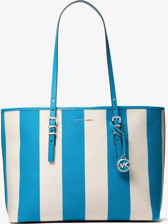 Michael Kors Quinn Large Striped Canvas Tote Bag