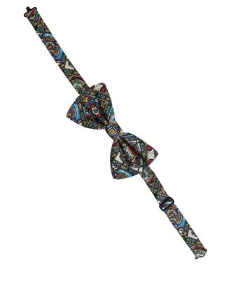 Dolce & Gabbana Sicilian Stained-Glass Silk Bow Tie - Multicolor