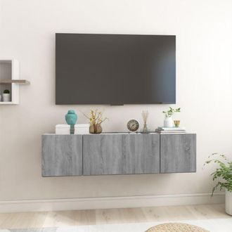 vidaXL Vidaxl - Mobili tv Pensili Grigio Sonoma 2 pz 60x30x30 Legno Multistrato