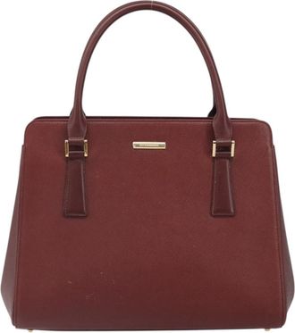 Burberry Vintage Handbag Leather Burgundy Leather Handbag (Pre-Owned)