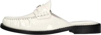 Lola Cruz Leren muil met lak - Dames - Slip ons - Wit - 40 EU - Leer - Schoenen