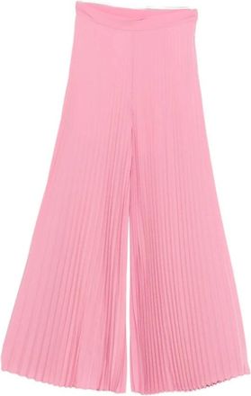 Twinset Palazzo Broek - Dames - Wijde Broeken - Roze - S - Leer - Broeken