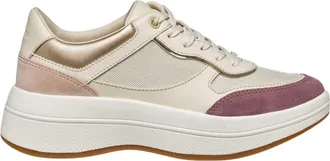 Geox Spherica Ecub-3 Beige Suede-Accent Sneakers