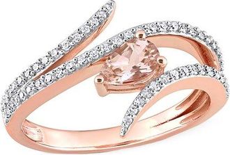 Rina Limor 10K Rose Gold 0.68 Ct. Tw. Diamond & Morganite Wrap Ring
