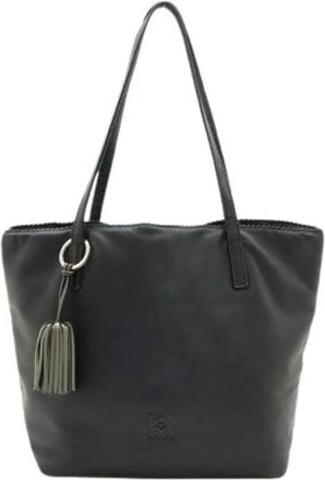Loewe Pre-owned Tote Bags, female, Black, Size: ONE SIZE Pre-owned Anagram Nappa Leather Handbag