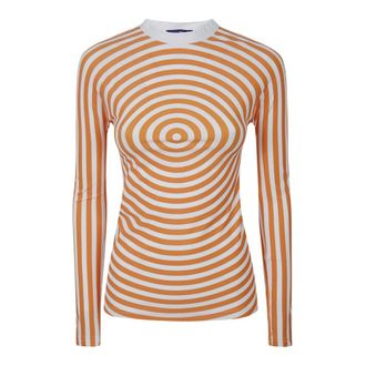 Jean Paul Gaultier Long Sleeve Tops, female, Multicolor, Size: M Target Crewneck Top