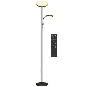 HOMCOM Floor Lamp for Living Room - Standing Lamp with 4 Scene Modes - Black | TJ Hughes