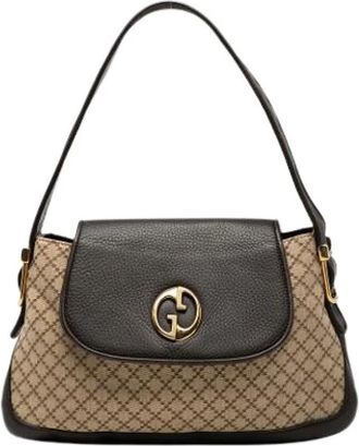 Gucci Pre-owned Shoulder Bags, female, Brown, Size: ONE SIZE Pre-owned Canvas Shoulder Bag