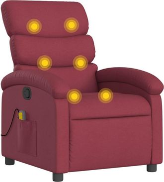 vidaXL Vidaxl - Sill&oacute;n De Masaje Reclinable De Tela Color Vino Tinto