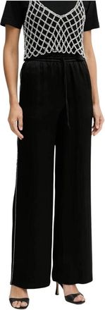 Pinko Wijde broek - Dames - Wijde Broeken - Zwart - XL - Broeken