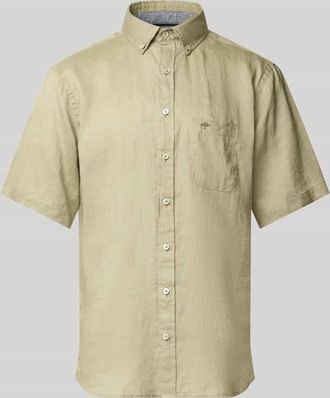 Fynch-Hatton Fynch-Hatton Regular Fit Leinenhemd mit Button-Down-Kragen in Hellgruen, Gr&ouml;&szlig;e 3XL