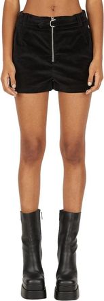 CAPASA MILANO Fluwelen Gesp Shorts - Dames - Bermuda - Zwart - S - Katoen - Korte Broeken