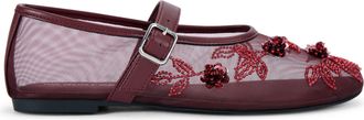 Kurt Geiger Womens Nancy Ballet Flats - Wine Fabric - Size UK 7