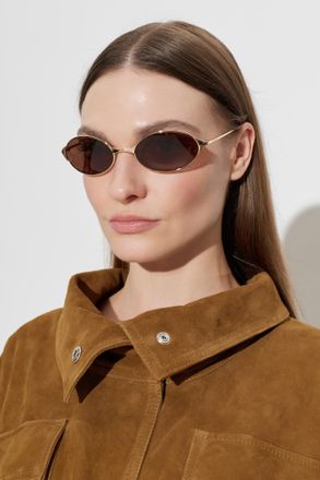 Alexander McQueen Sunglasses, Unisex, Gold