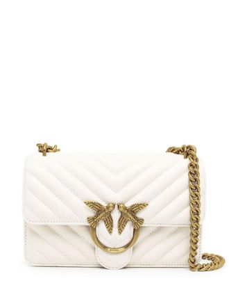 Pinko Quilted Sheepskin Mini Crossbody Bag With Bird Clasp