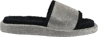 Dolce & Gabbana Flats Slides - Heren - Sandalen - Zwart - 44 EU - Katoen - Schoenen
