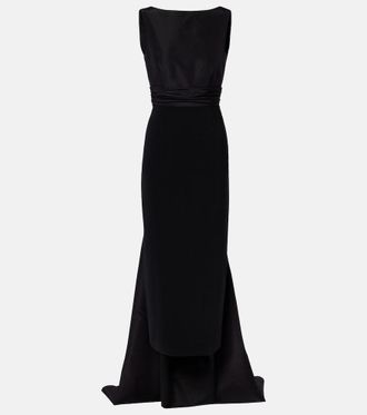 Carolina Herrera Abito lungo in faille con satin e fiocco