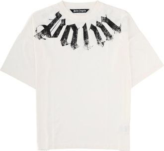 Palm Angels Logo Cotton Distressed Printed T-Shirt