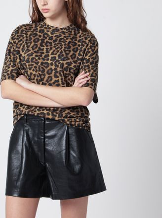 Anine Bing Avi leopard print cotton T-shirt