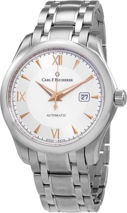Bucherer Manero Autodate Automatic Silver Dial Mens Watch 00.10915.08.15.21