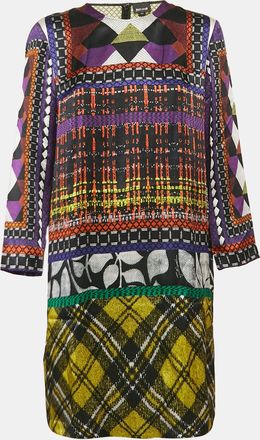 Just Cavalli Multicolor Printed Satin Silk Mini Dress