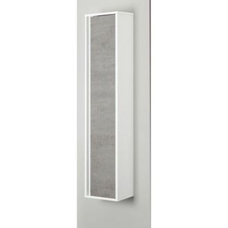 Feridras Feridras - colonna pensile sospesafabula bianco e cemento, 30x24x150 cm
