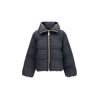 Balmain Quilted Viscose Puffer Down Jacket - Black