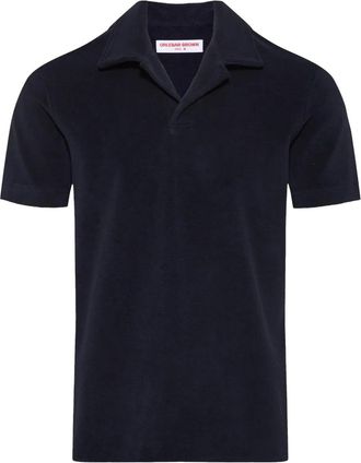 Orlebar Brown Terry Resort top met polokraag - Blauw